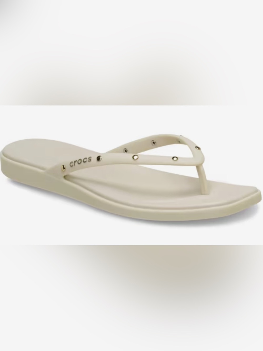 CROCS Cream Miami Jeweled Flip Sandal